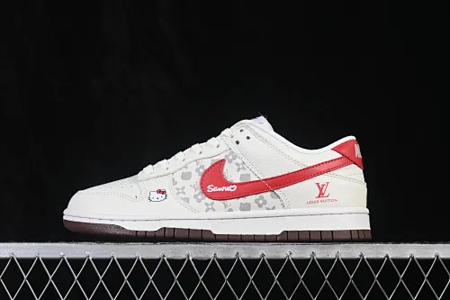 All categories Nk SB Dunk Series Nk SB Dunk Low High-end customized low-top sneakers Nike SB Dunk Low beige red brown contrast color High-end customized low-top casual skate shoes HF0391-001